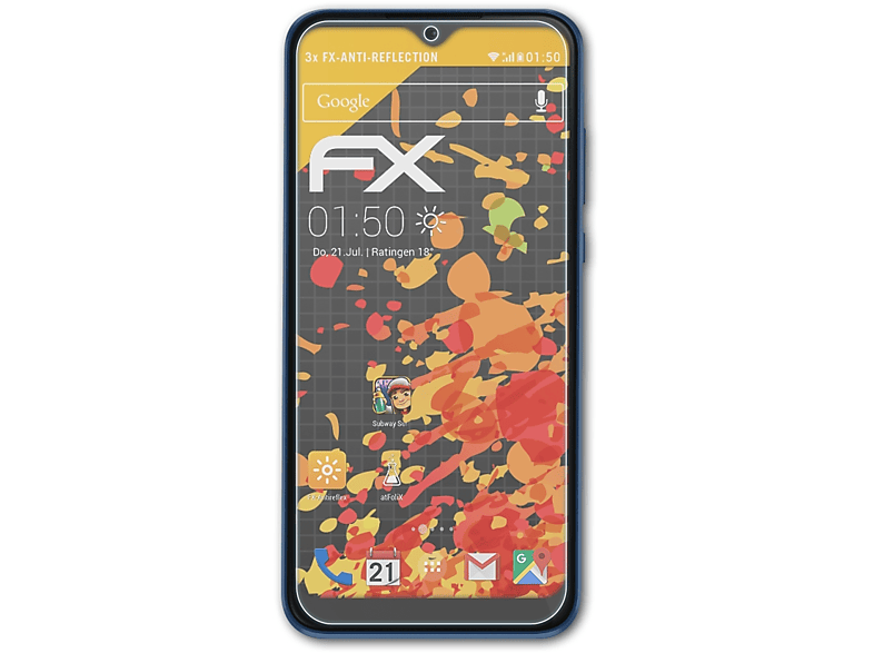 3x FX-Antireflex ATFOLIX Moto Displayschutz(für (2020)) Motorola E