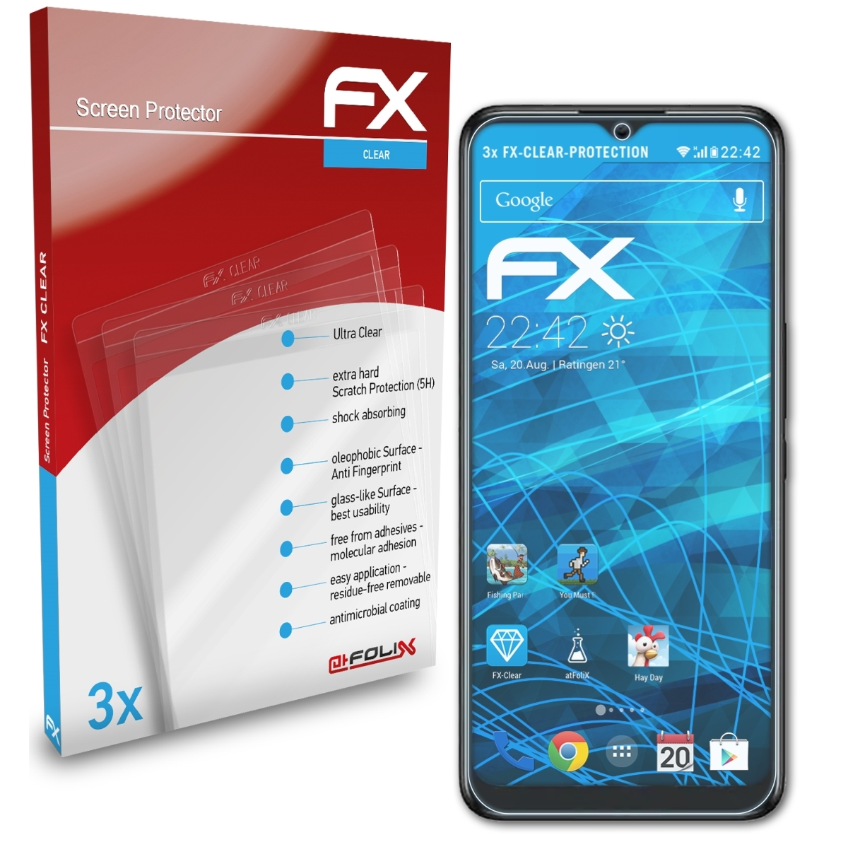 ATFOLIX 3x FX-Clear Displayschutz(für TCL 5G) XE 30