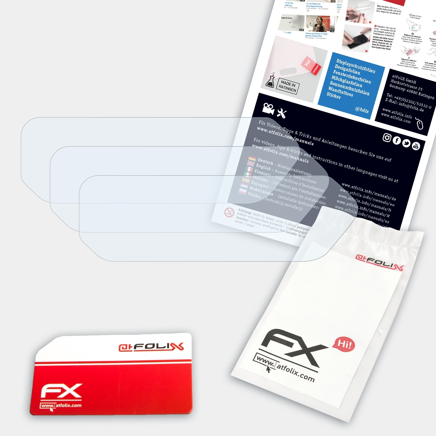 3x Asus ROG Phone Lens) FX-Clear ATFOLIX Displayschutz(für Pro 5s