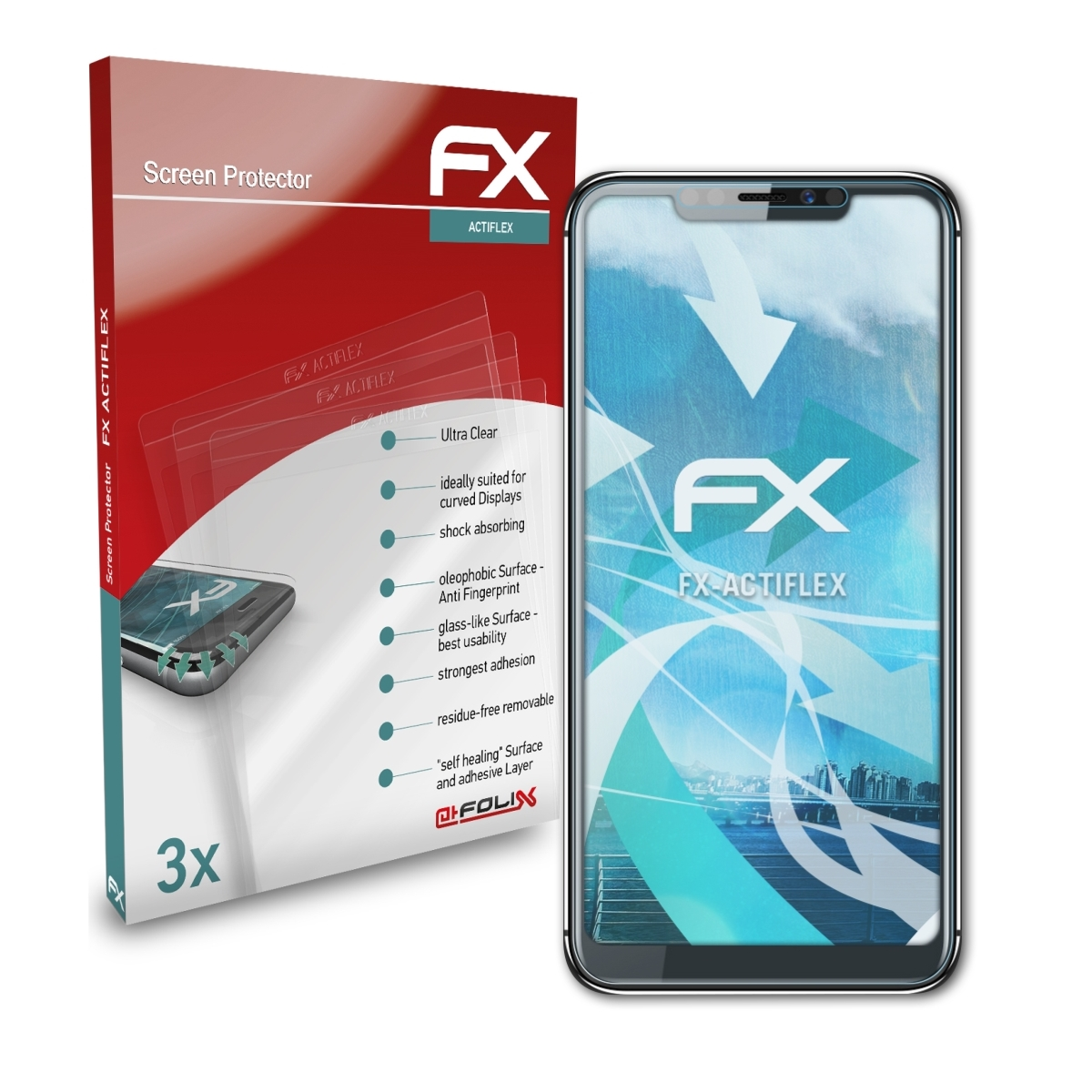 ATFOLIX 3x FX-ActiFleX Hotwav Max) Displayschutz(für Symbol