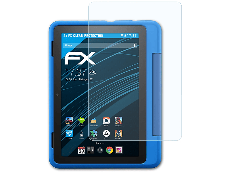 2x HD Pro Fire ATFOLIX FX-Clear Displayschutz(für (Model 8 2020)) Amazon Kids