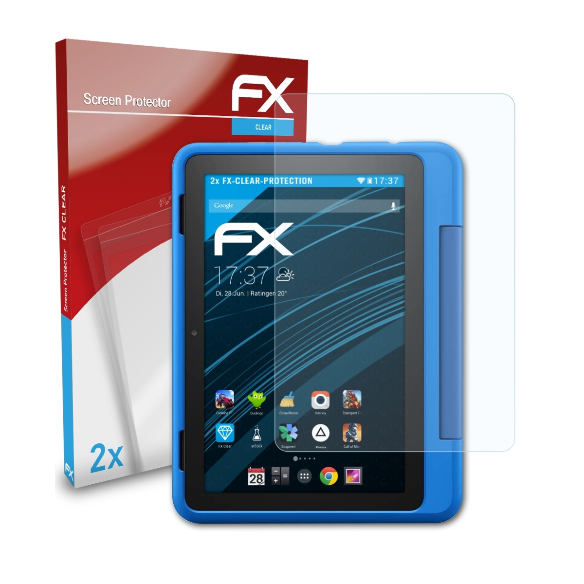 ATFOLIX Fire Pro Displayschutz(für (Model 2020)) 2x Amazon HD Kids 8 FX-Clear