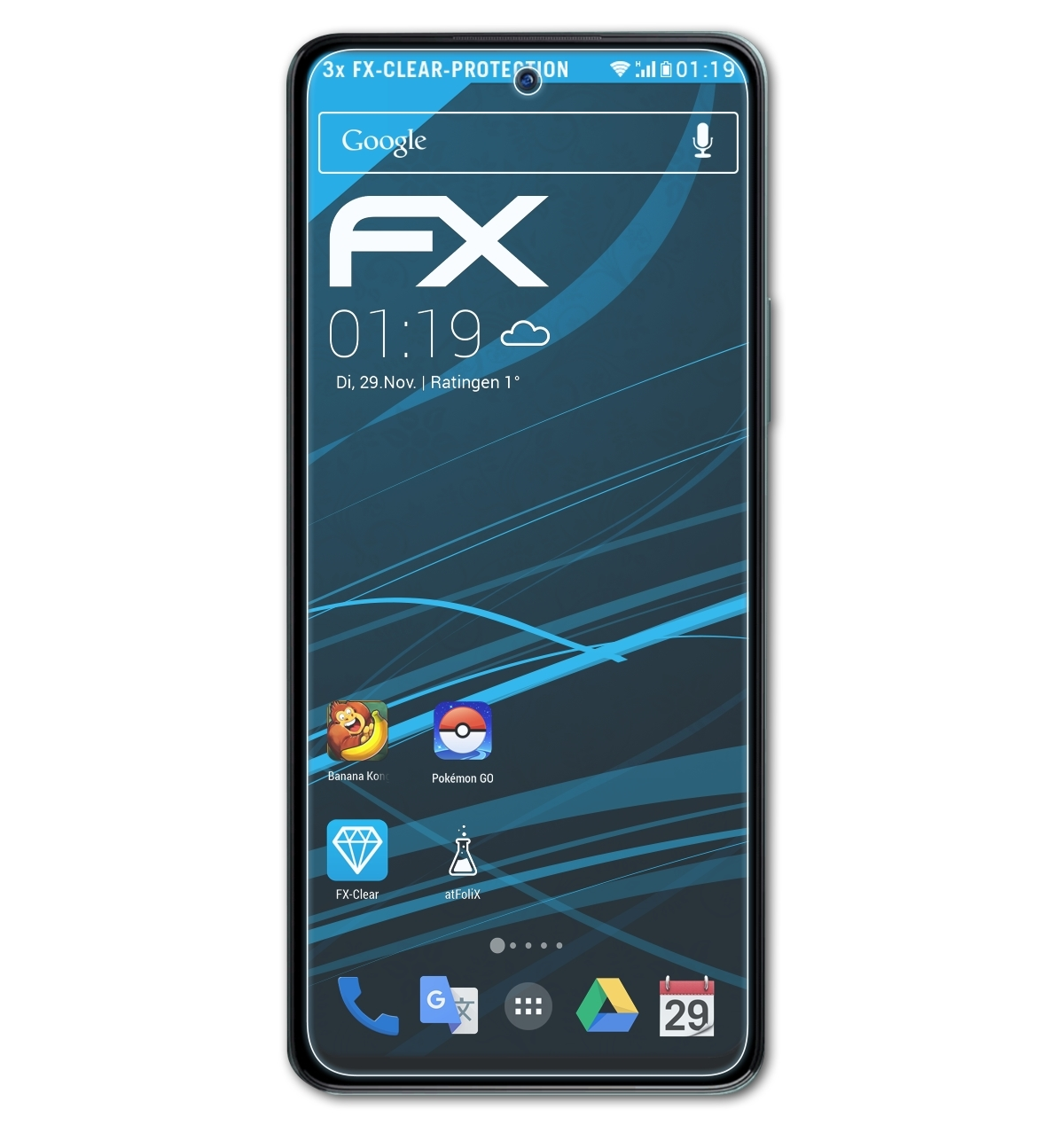 ATFOLIX 3x FX-Clear Displayschutz(für Infinix 11S) Note