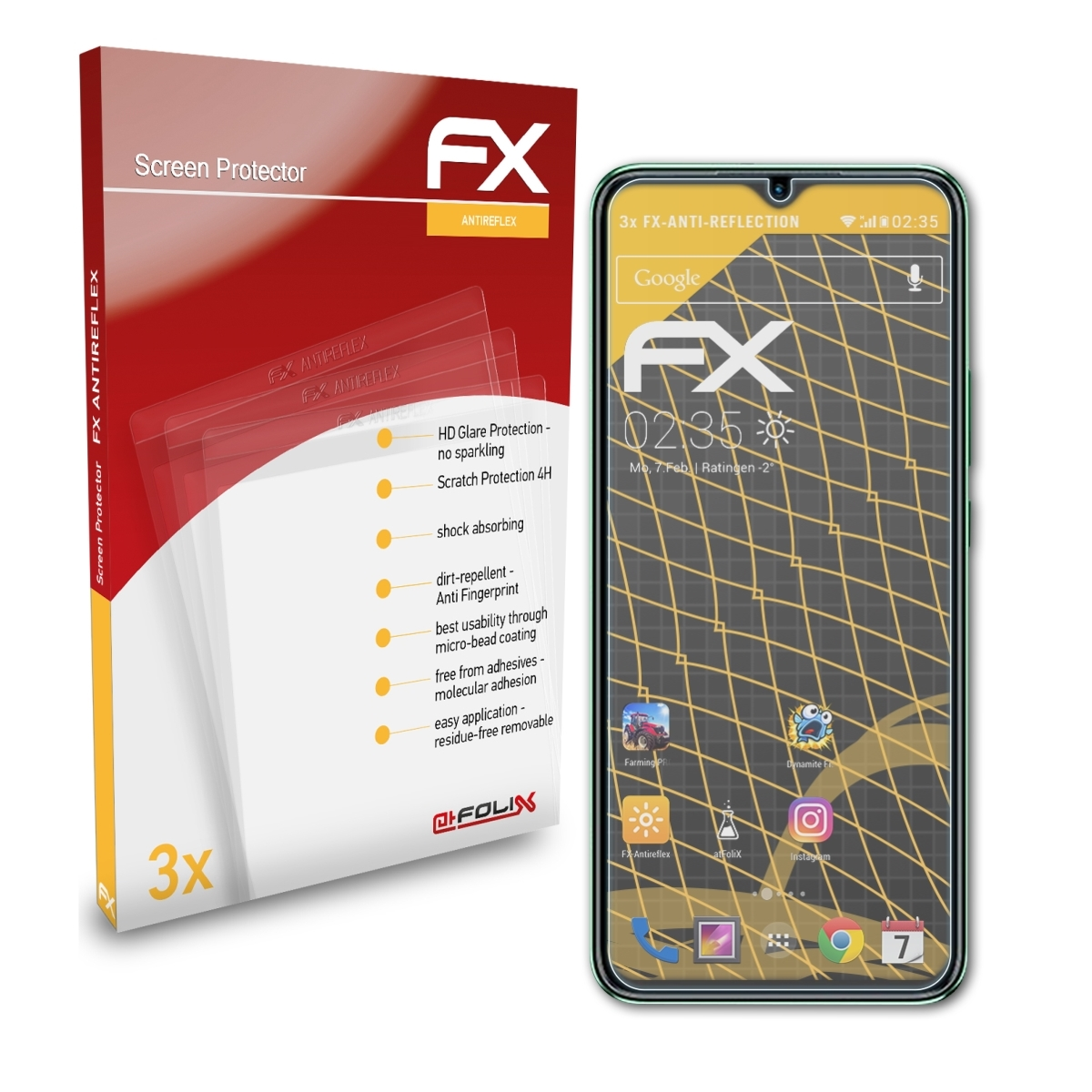 ATFOLIX 3x 11 Infinix Play) Hot Displayschutz(für FX-Antireflex