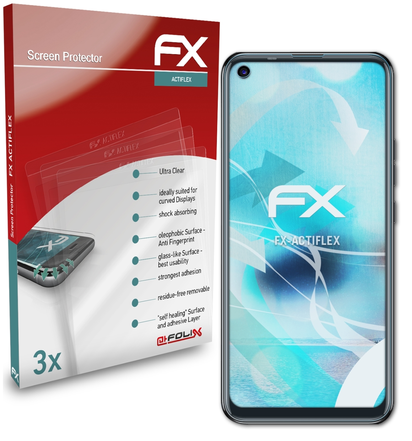 ATFOLIX 3x FX-ActiFleX Displayschutz(für Tecno 16 Camon S)