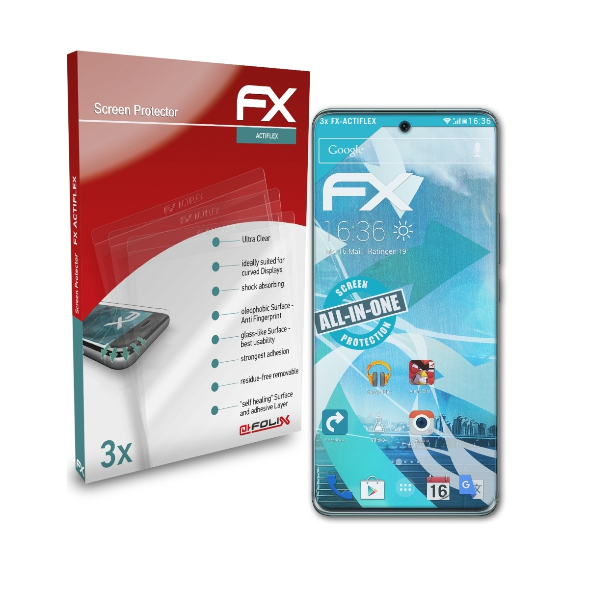 ATFOLIX 3x 50) Honor FX-ActiFleX Displayschutz(für