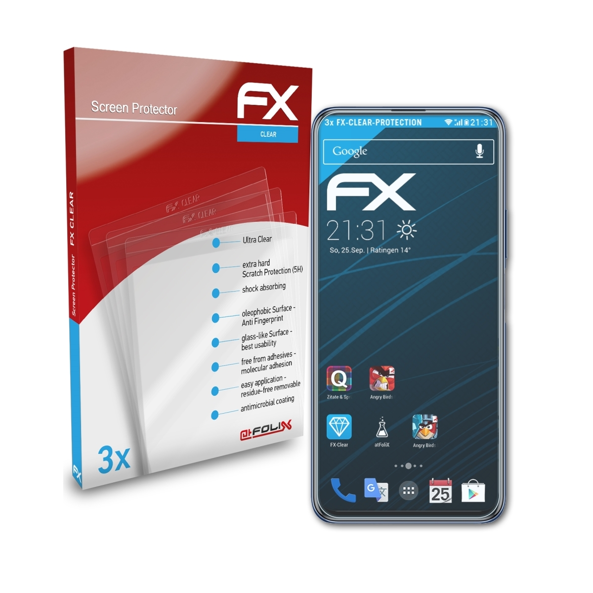 ATFOLIX 3x FX-Clear Displayschutz(für Nova Y9a) Huawei