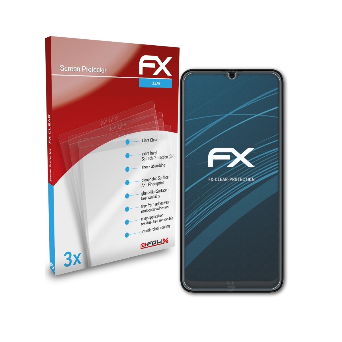 ATFOLIX Displayschutz(für Hisense E50 Lite) 3x FX-Clear