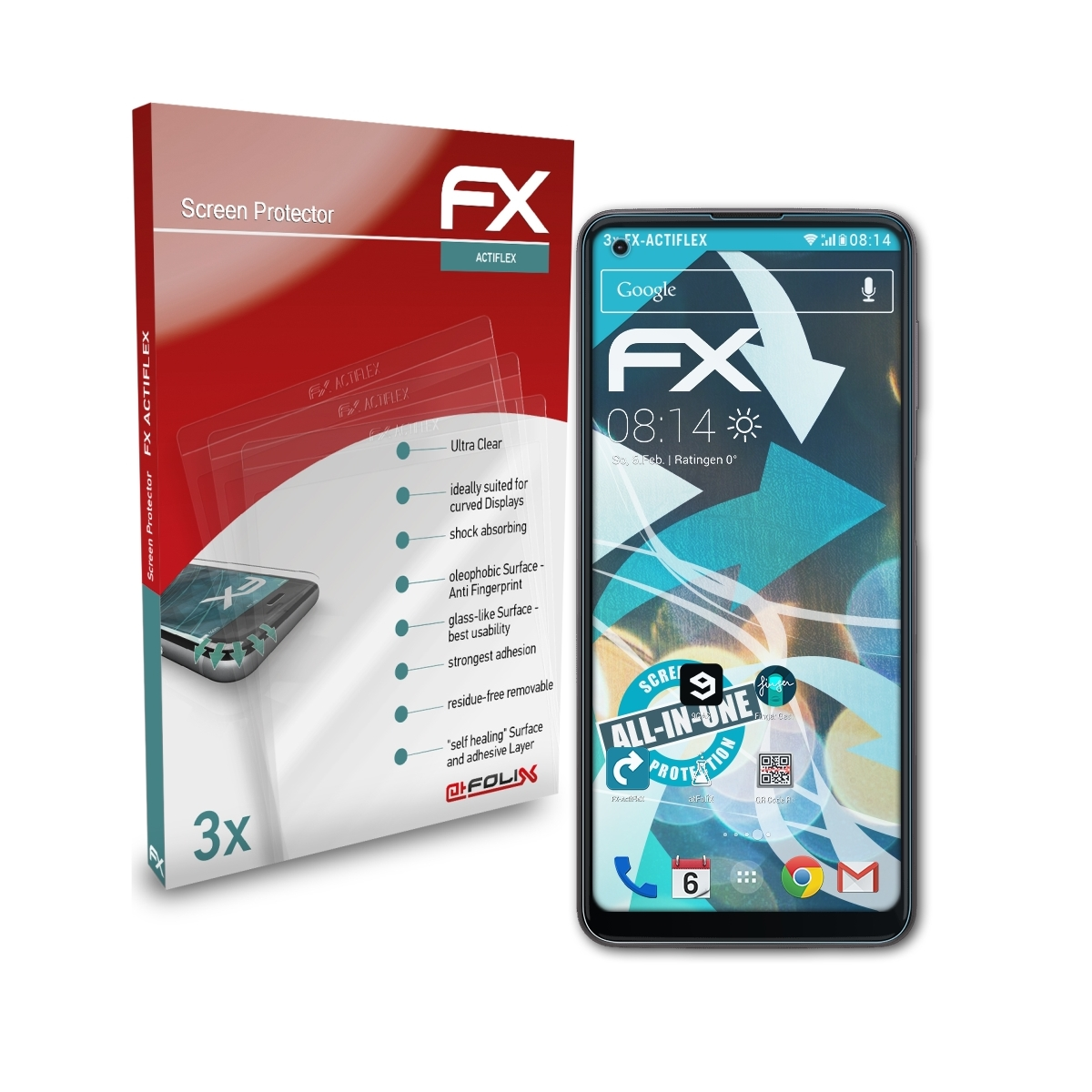 ATFOLIX 3x FX-ActiFleX (Gen Moto Power Motorola G 2)) Displayschutz(für