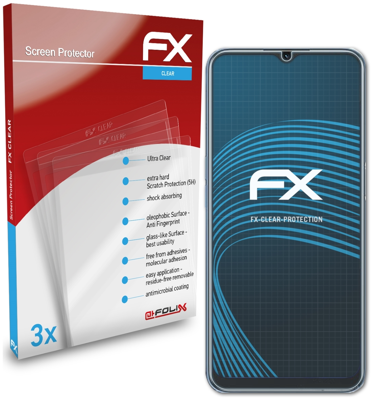 ATFOLIX Displayschutz(für A54s) 3x FX-Clear Oppo