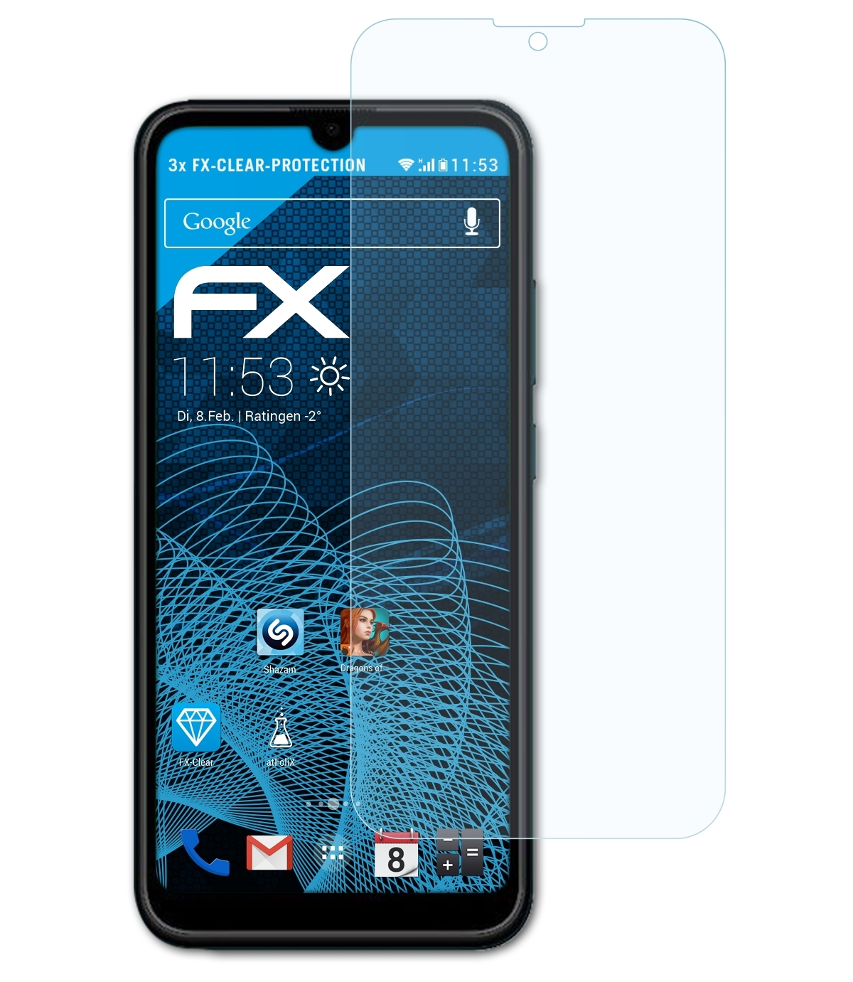 ATFOLIX 3x Hisense FX-Clear U50) Displayschutz(für