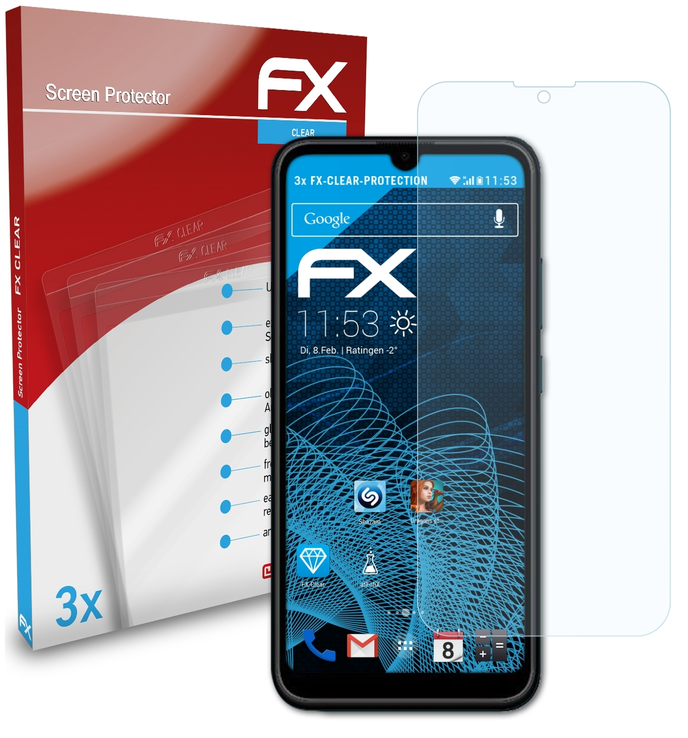 ATFOLIX 3x FX-Clear Displayschutz(für U50) Hisense