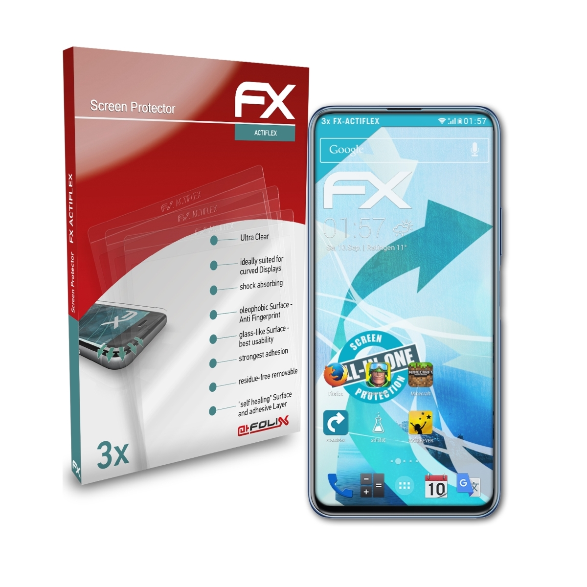 ATFOLIX FX-ActiFleX 3x Y9a) Nova Displayschutz(für Huawei