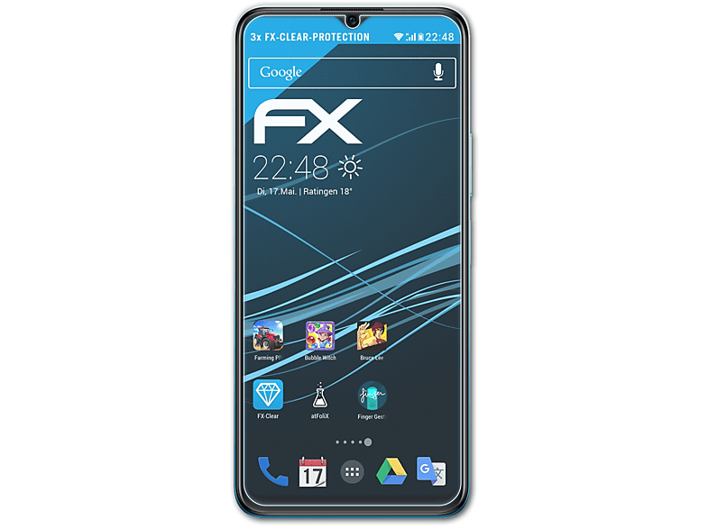 Vivo 3x Displayschutz(für Y15A) ATFOLIX FX-Clear