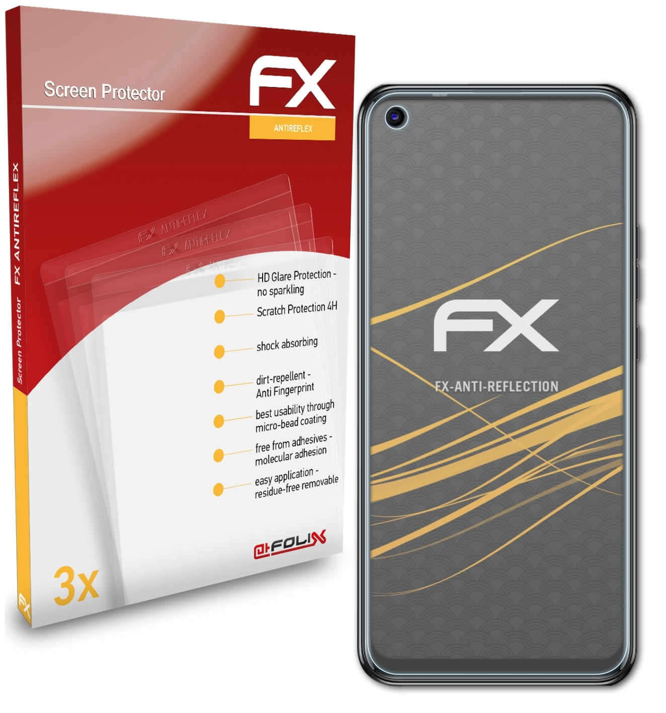 FX-Antireflex 3x Camon Displayschutz(für 16 S) ATFOLIX Tecno