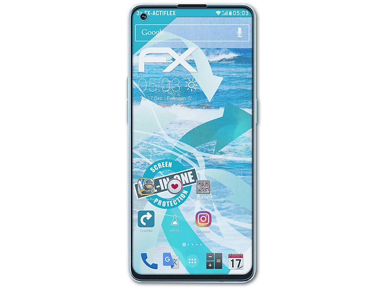 ATFOLIX 3x FX-ActiFleX Displayschutz(für Reno7 Oppo 5G)
