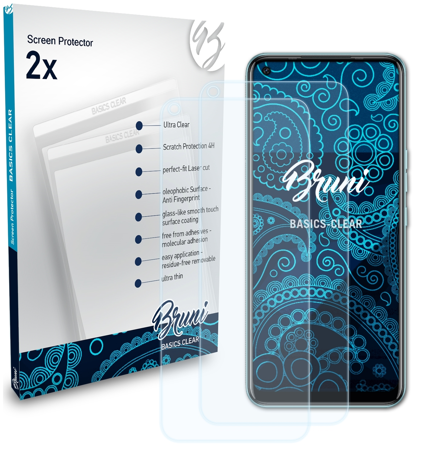 BRUNI 16) Schutzfolie(für Tecno 2x Camon Basics-Clear