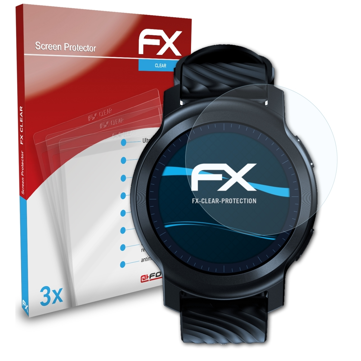 Displayschutz(für FX-Clear Motorola Watch ATFOLIX 3x Moto 100)