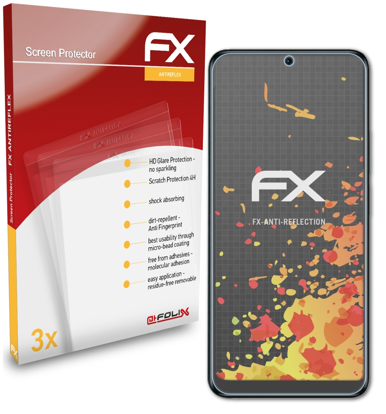 3x Redmi Xiaomi Displayschutz(für 11 ATFOLIX Pro) Note FX-Antireflex