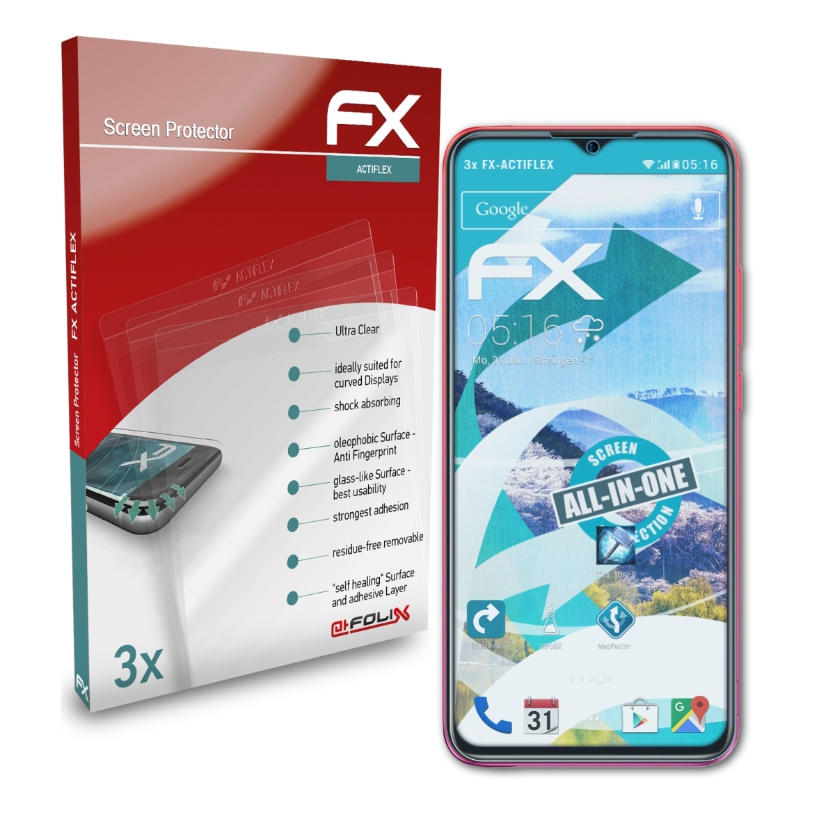 ATFOLIX 3x FX-ActiFleX Note Ulefone Displayschutz(für 10)