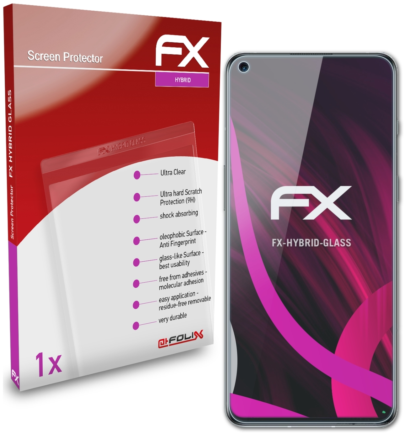 OnePlus 5G) FX-Hybrid-Glass ATFOLIX Schutzglas(für 9RT