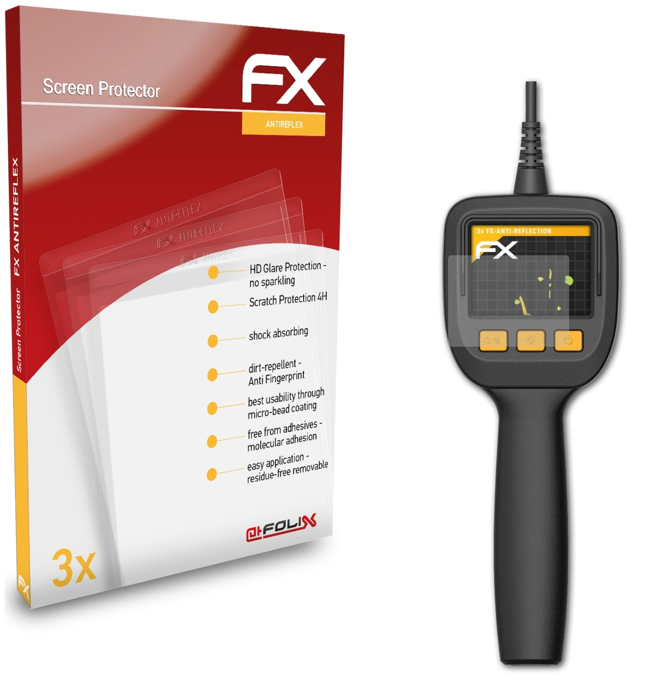 3x ATFOLIX NX4357-944) Somikon Displayschutz(für FX-Antireflex