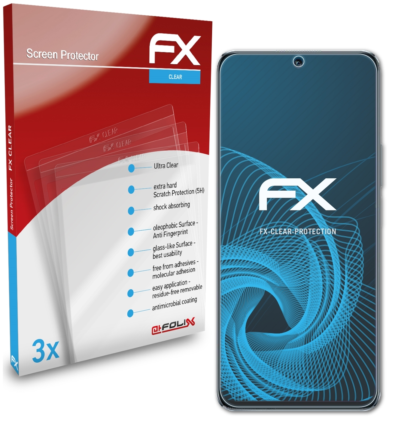 ATFOLIX 3x X30i) Displayschutz(für Honor FX-Clear
