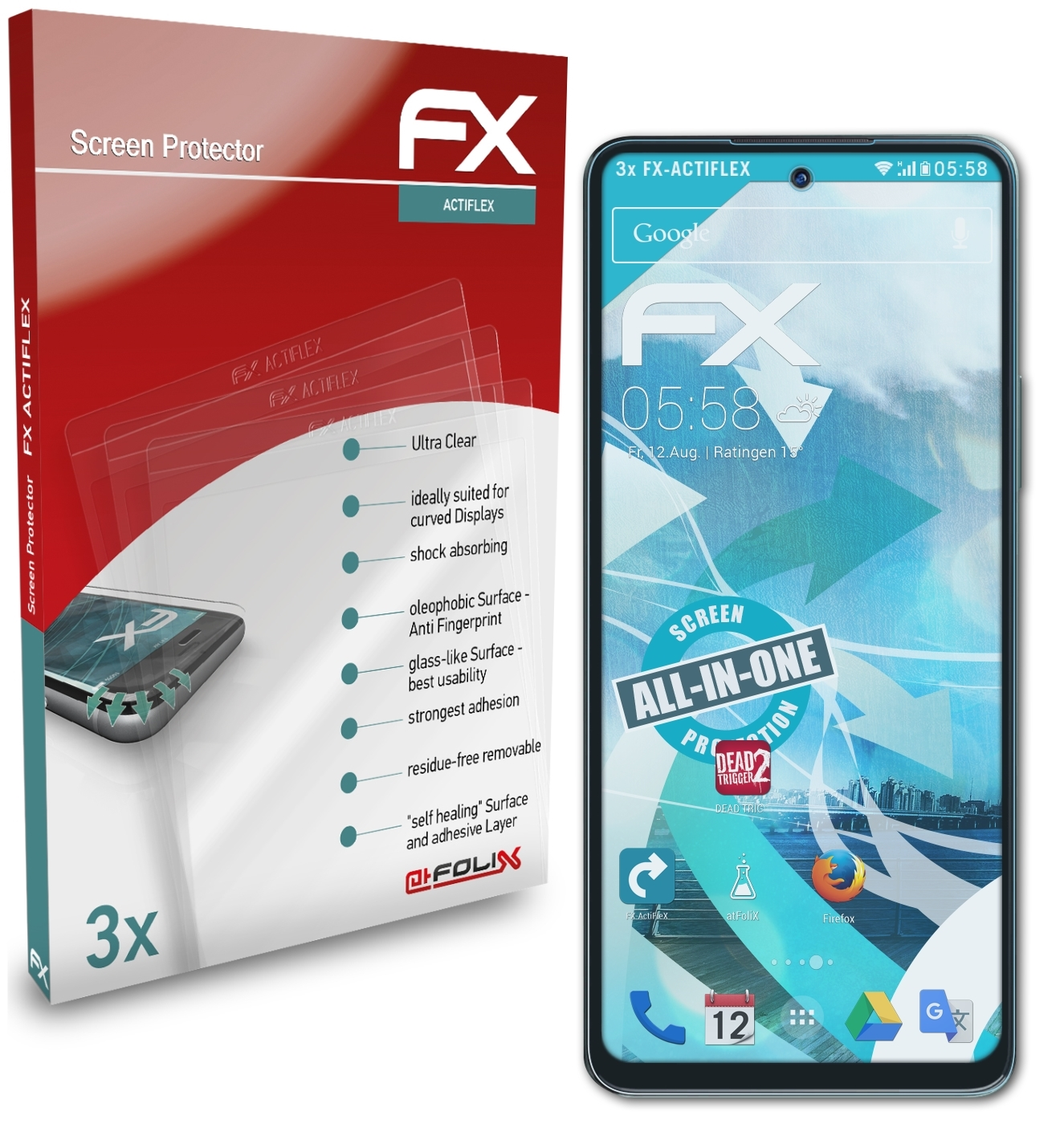 ATFOLIX 3x FX-ActiFleX Displayschutz(für 11S) Note Infinix