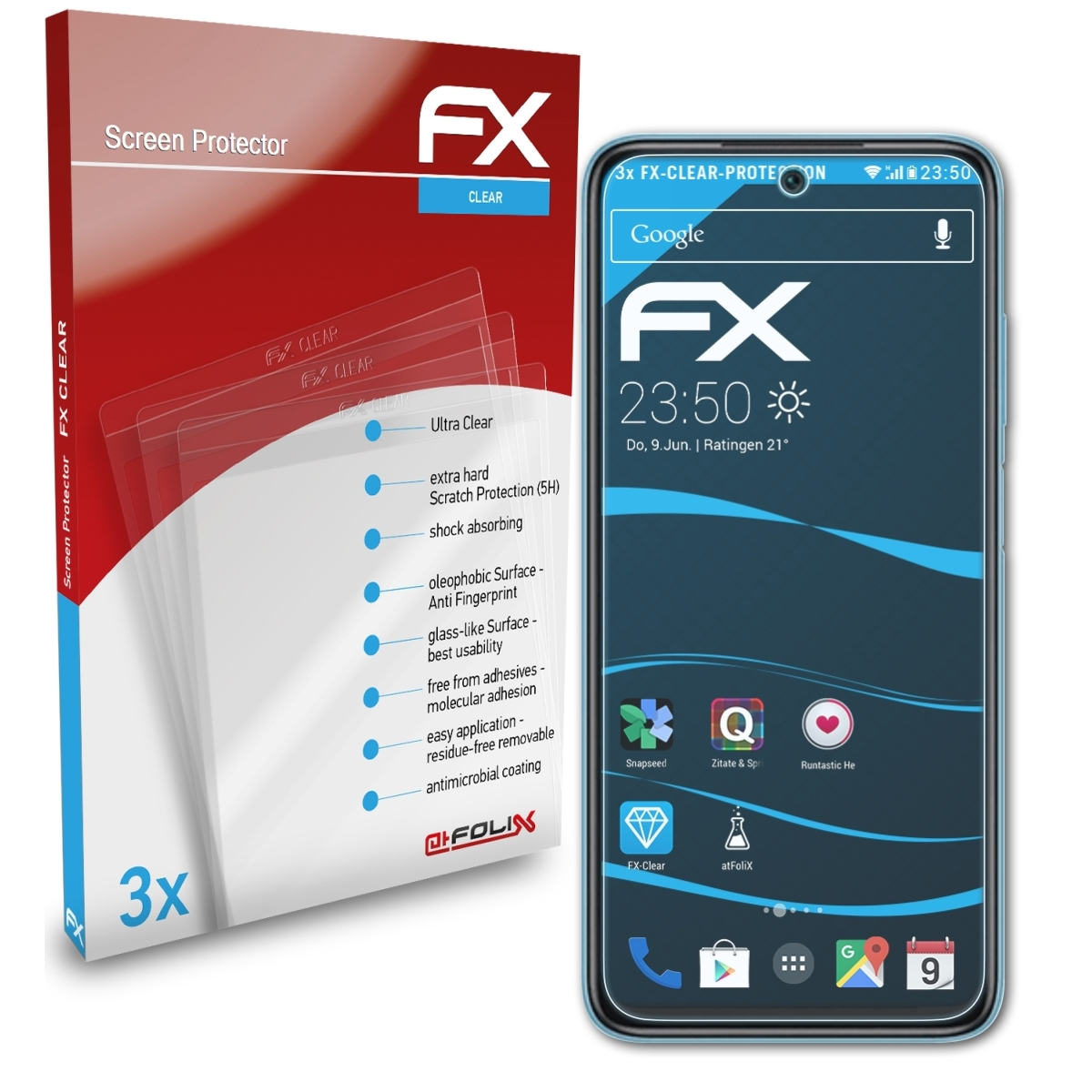 ATFOLIX 3x FX-Clear Displayschutz(für Xiaomi Redmi 10)