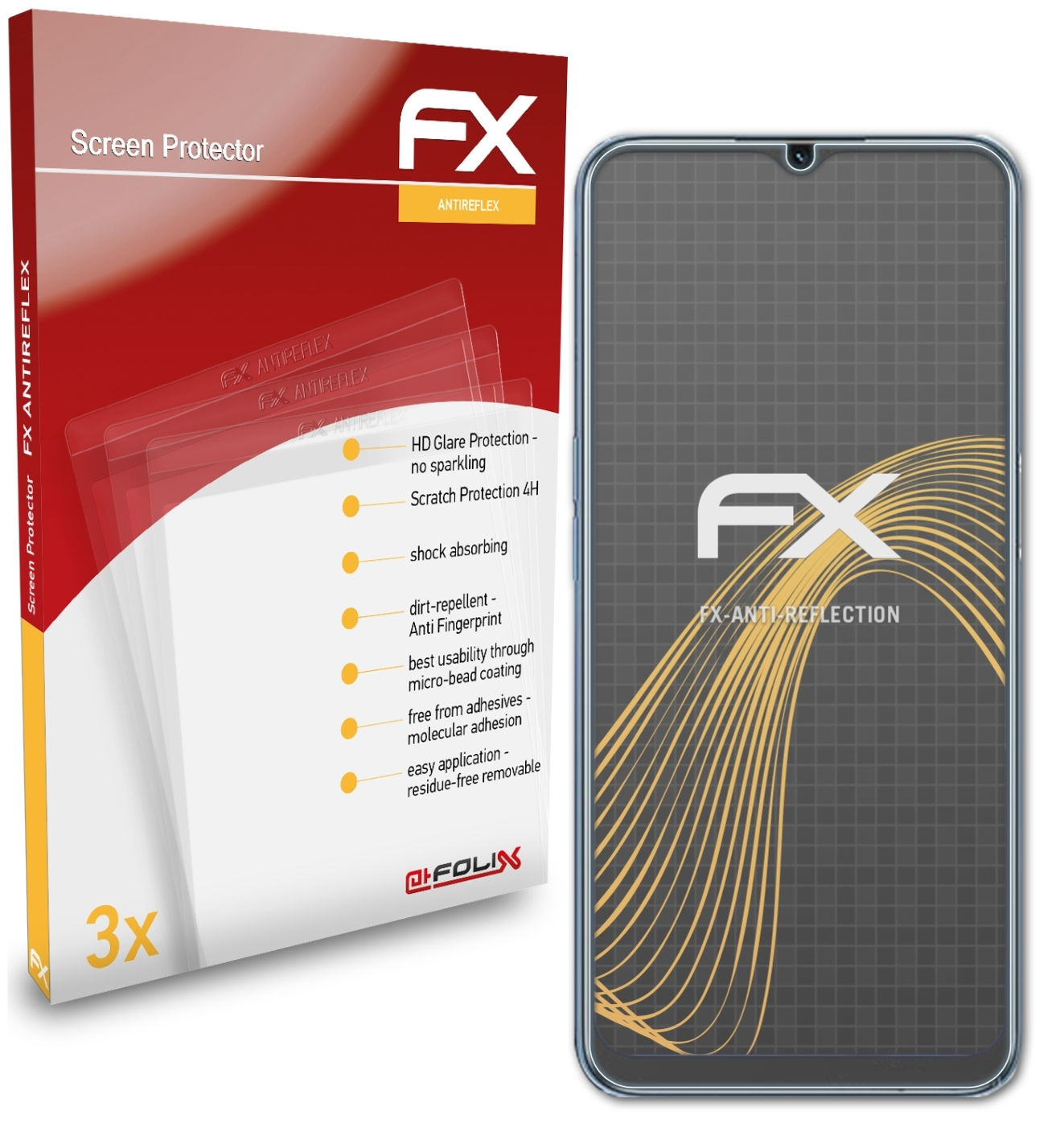 FX-Antireflex 3x ATFOLIX A54s) Oppo Displayschutz(für
