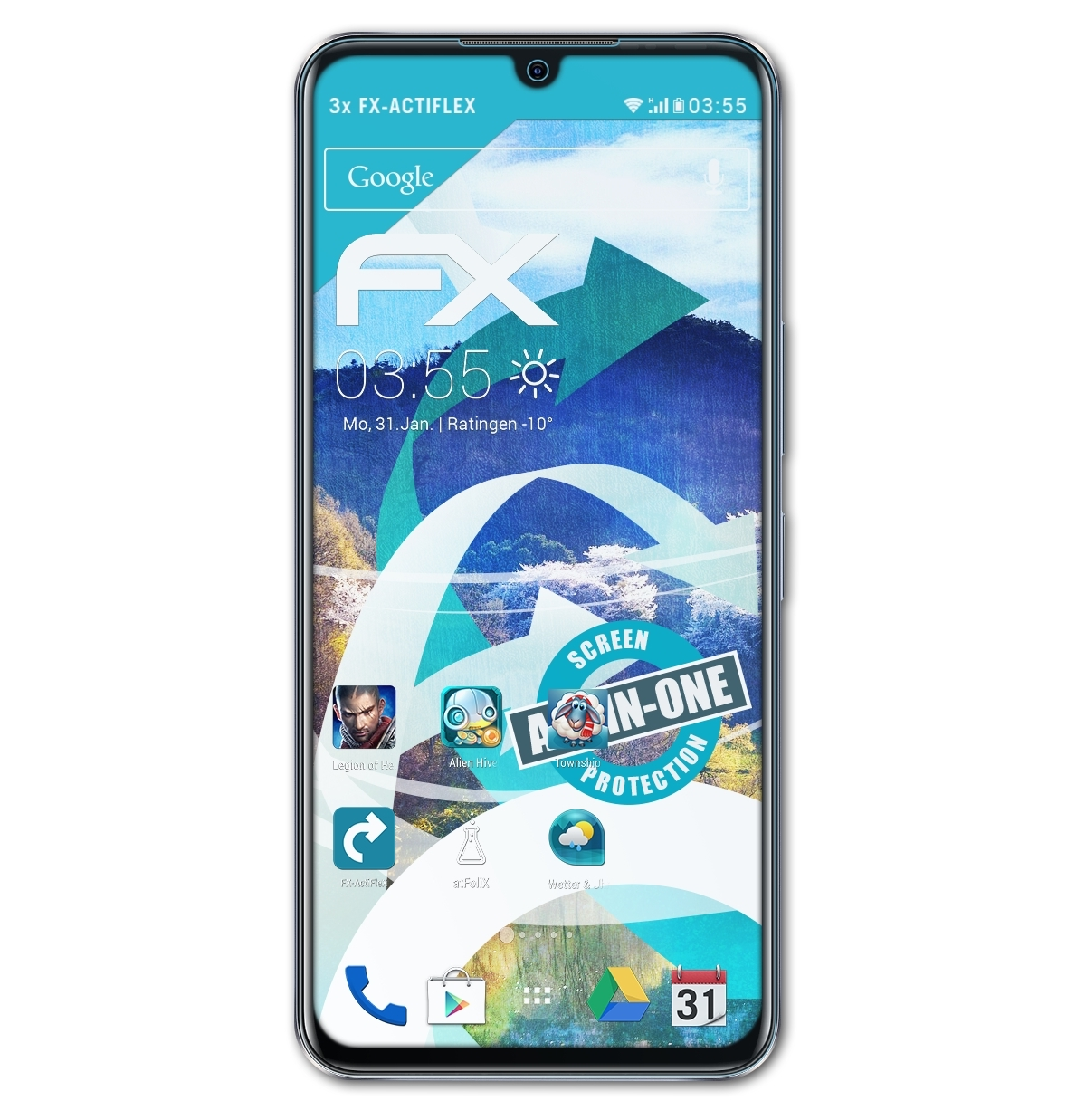 Infinix 3x Displayschutz(für Note ATFOLIX 11) FX-ActiFleX