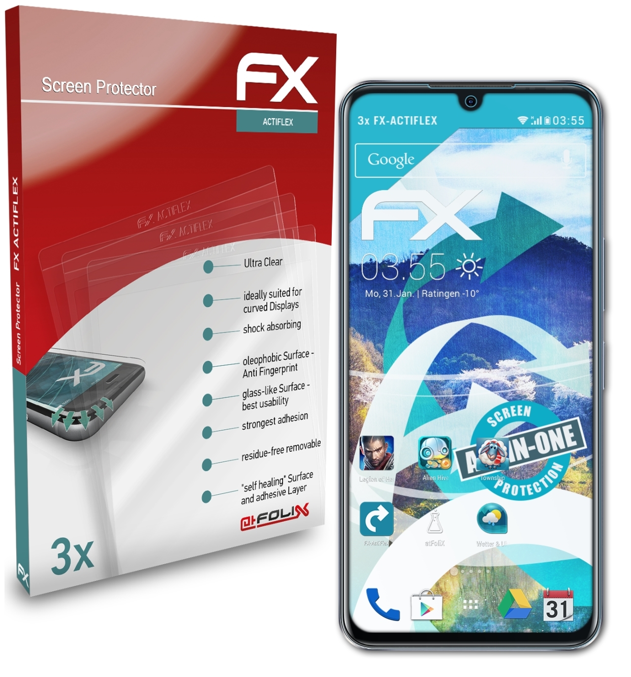 FX-ActiFleX 3x ATFOLIX 11) Infinix Displayschutz(für Note