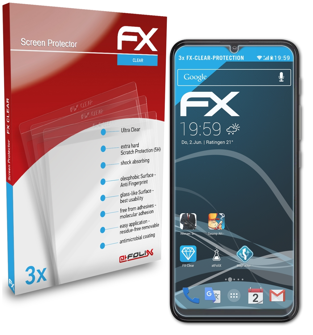 ATFOLIX 3x K13 FX-Clear Note) Lenovo Displayschutz(für