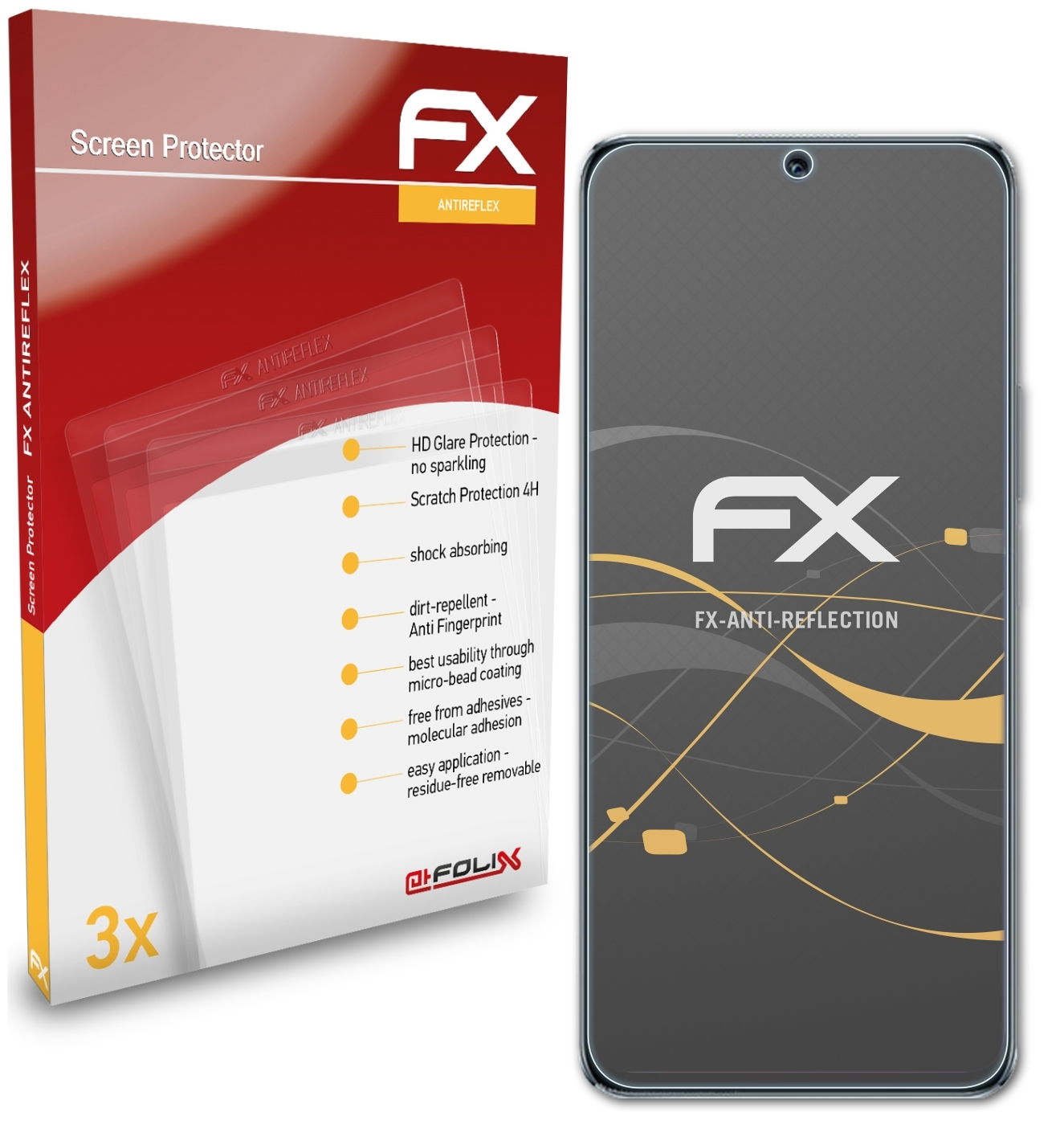 ATFOLIX 3x Honor FX-Antireflex X30i) Displayschutz(für
