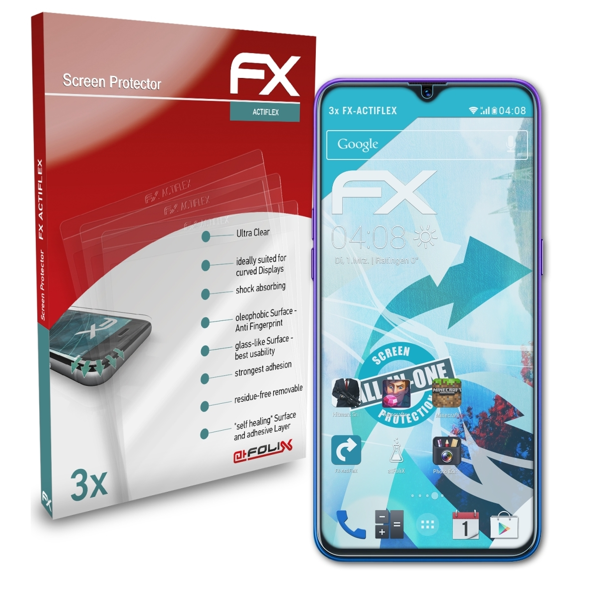 FX-ActiFleX Oppo Q) ATFOLIX 3x Realme Displayschutz(für