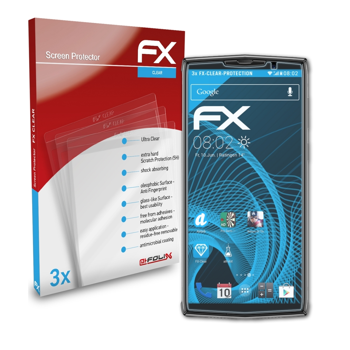 FX-Clear 3x Doogee N100) ATFOLIX Displayschutz(für