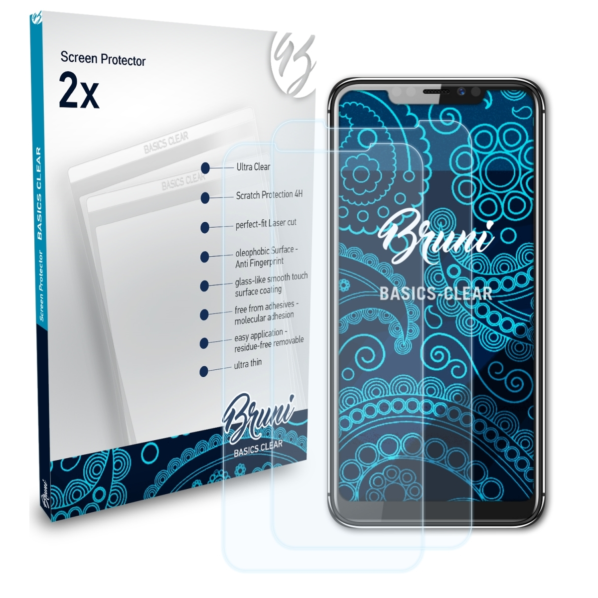 BRUNI 2x Max) Schutzfolie(für Hotwav Symbol Basics-Clear