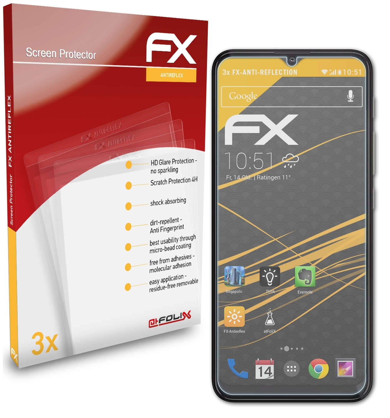 FX-Antireflex Note) 3x ATFOLIX K13 Lenovo Displayschutz(für