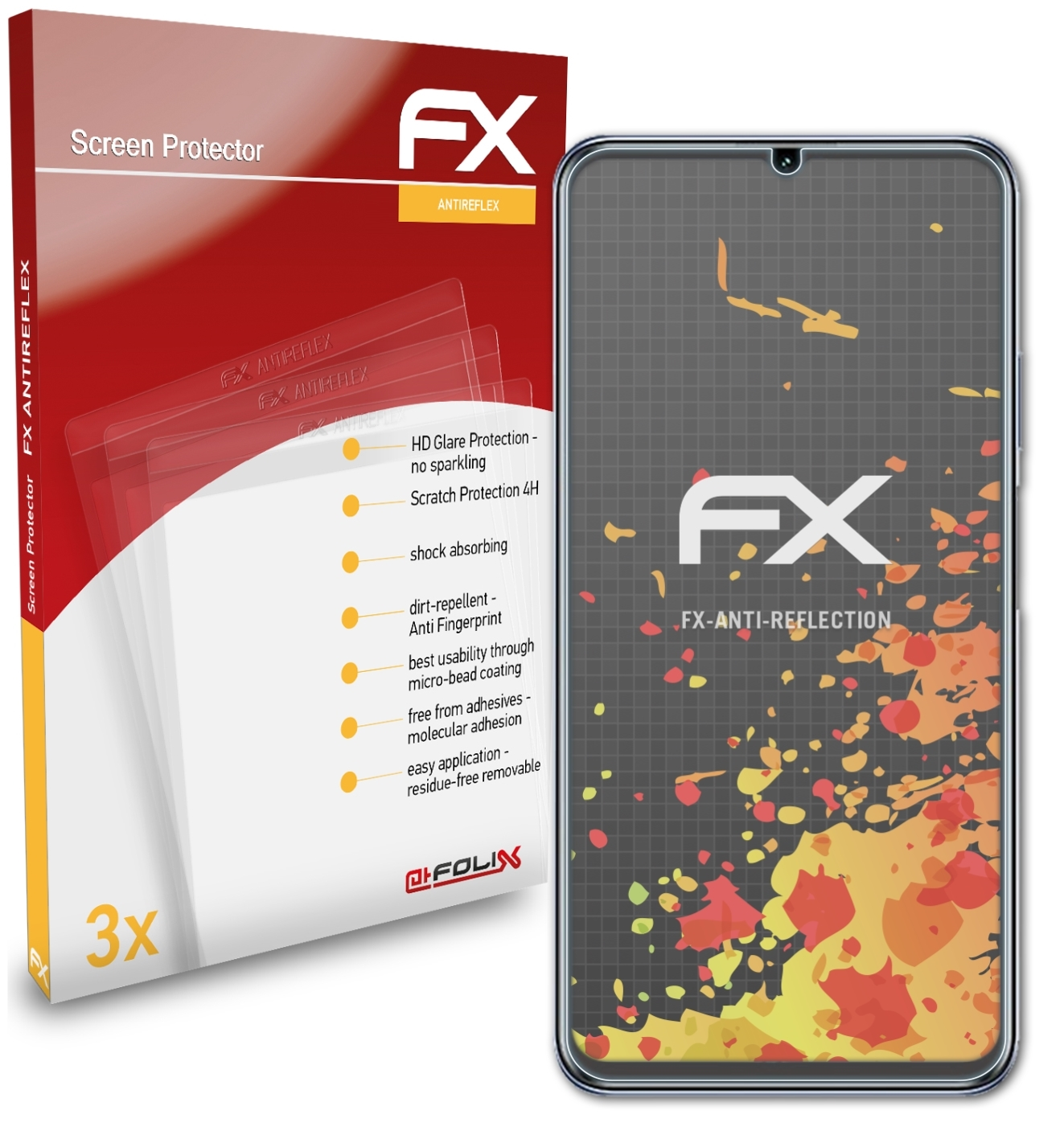 ATFOLIX 3x FX-Antireflex Displayschutz(für Max) X30 Honor