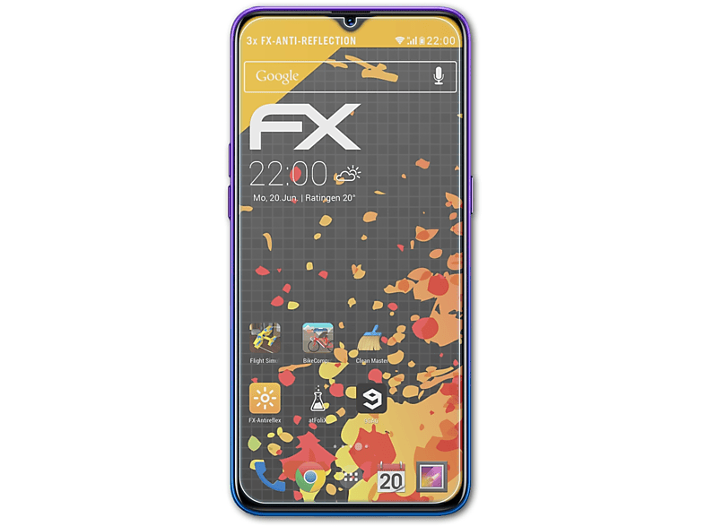 Oppo Realme Displayschutz(für 3x Q) ATFOLIX FX-Antireflex