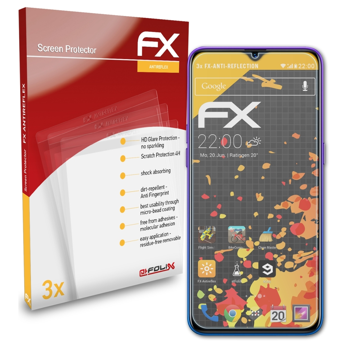 ATFOLIX 3x Oppo Realme Q) FX-Antireflex Displayschutz(für