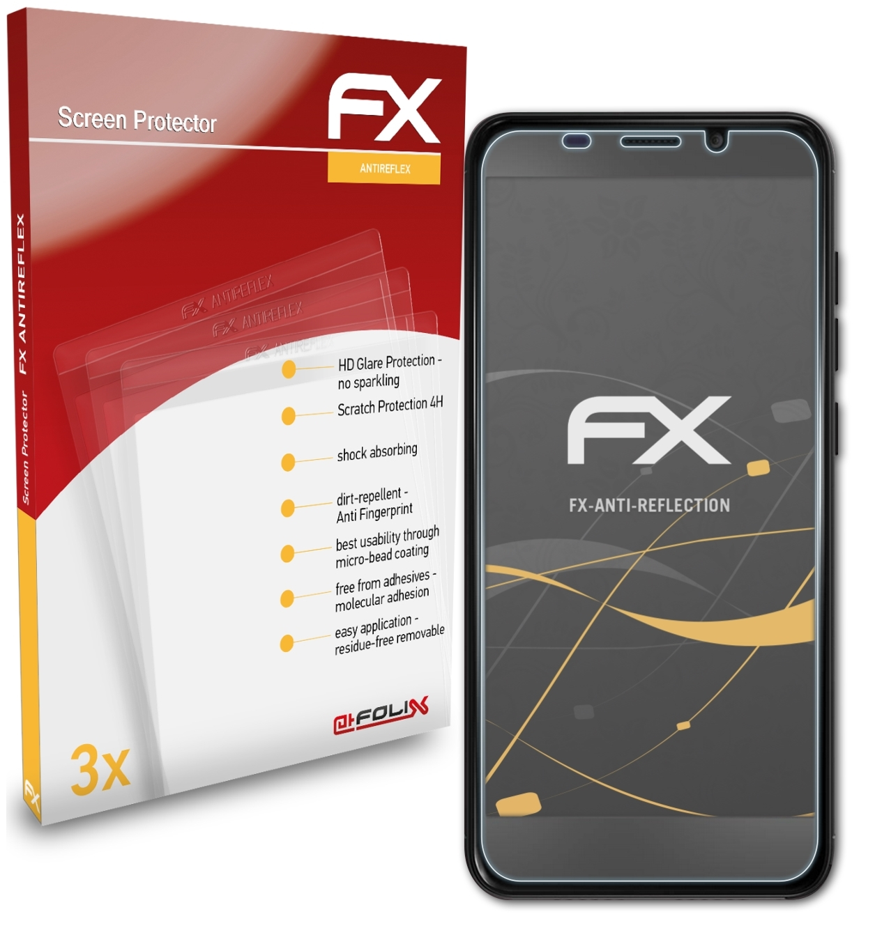 ATFOLIX 3x FX-Antireflex Displayschutz(für Nuu A7L) Mobile