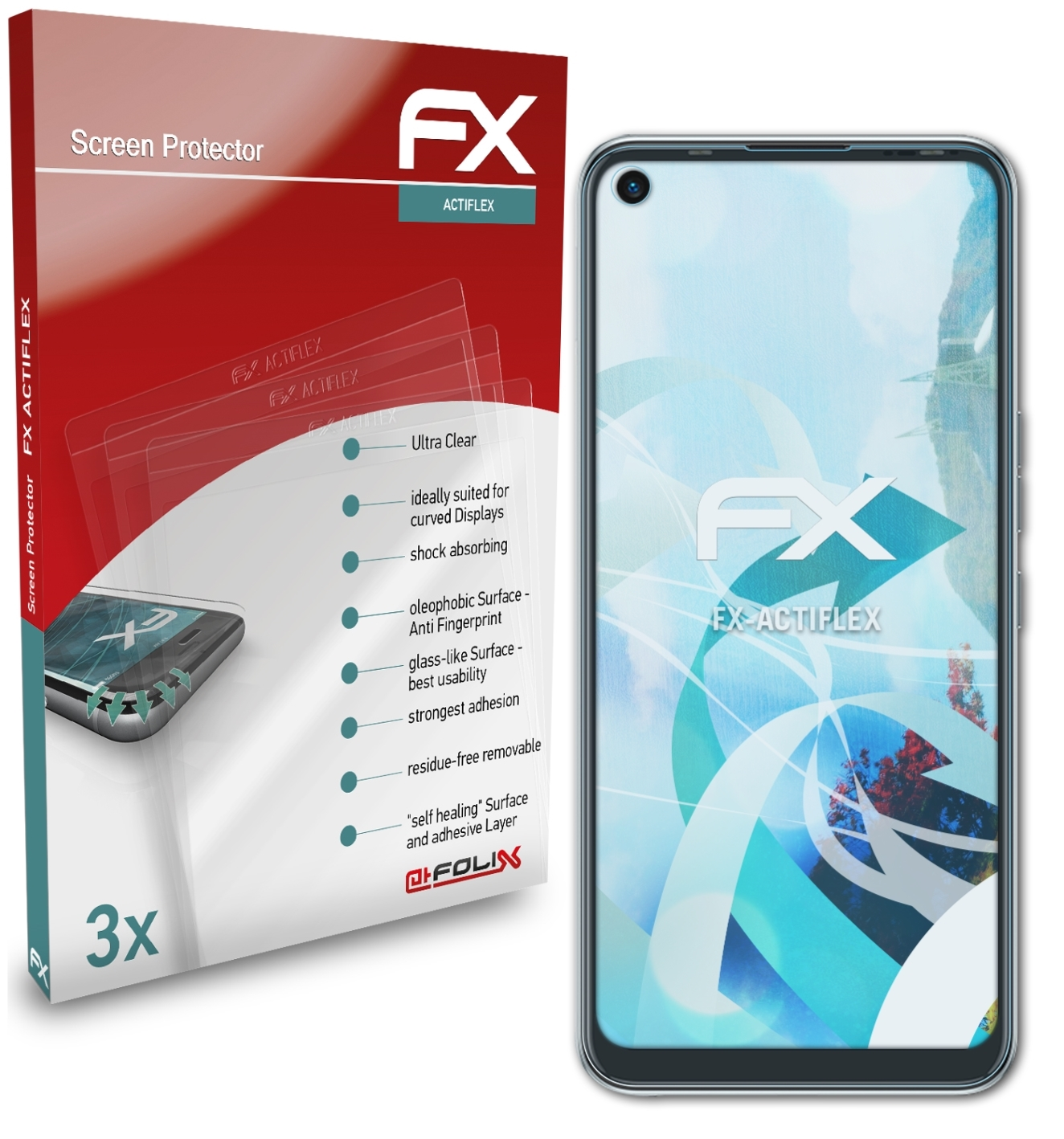 FX-ActiFleX Tecno 3x 17) Displayschutz(für ATFOLIX Camon