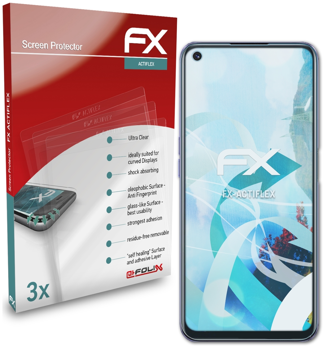 Realme Displayschutz(für 3x Q3s) ATFOLIX FX-ActiFleX