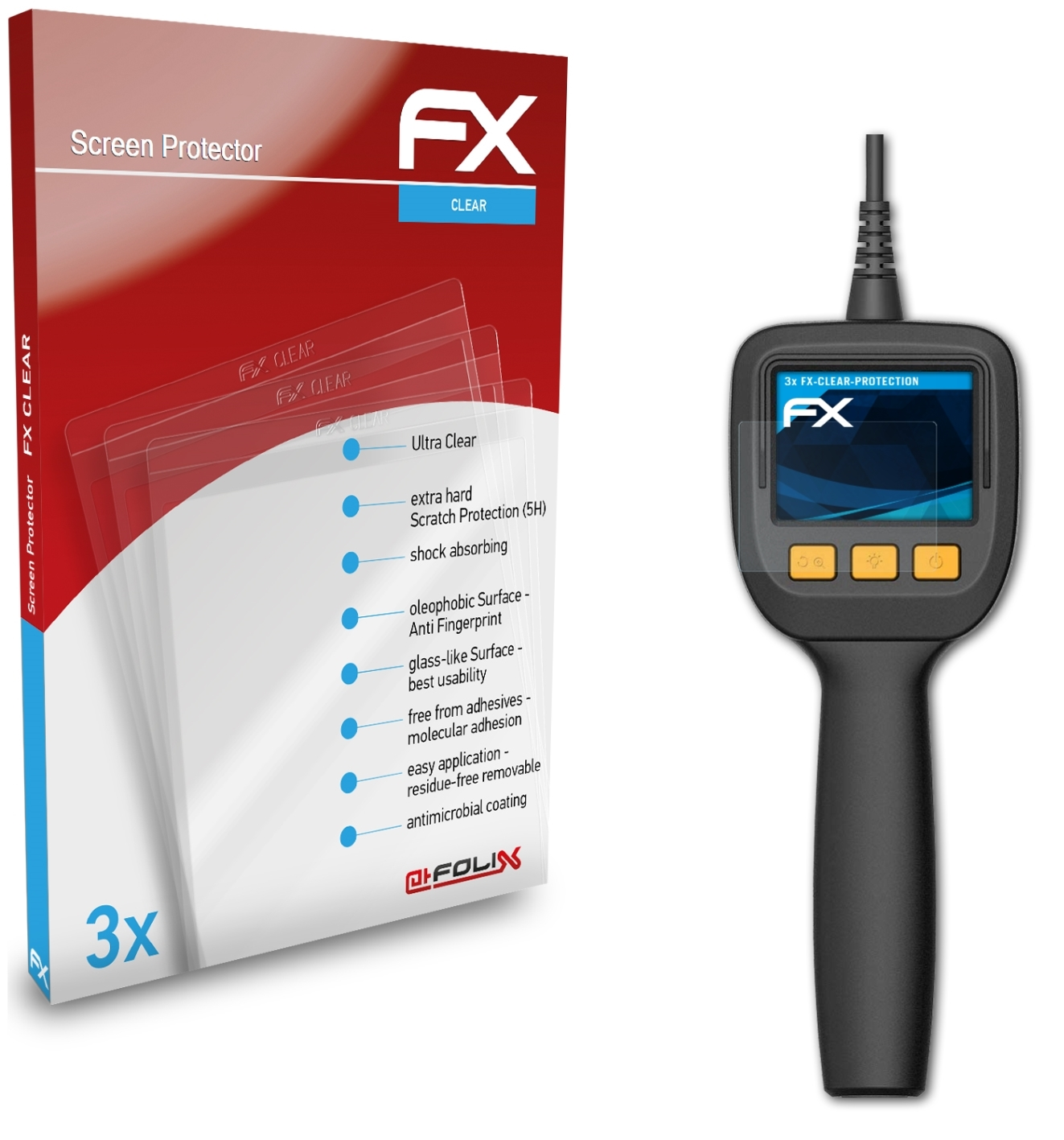Somikon 3x NX4357-944) FX-Clear Displayschutz(für ATFOLIX