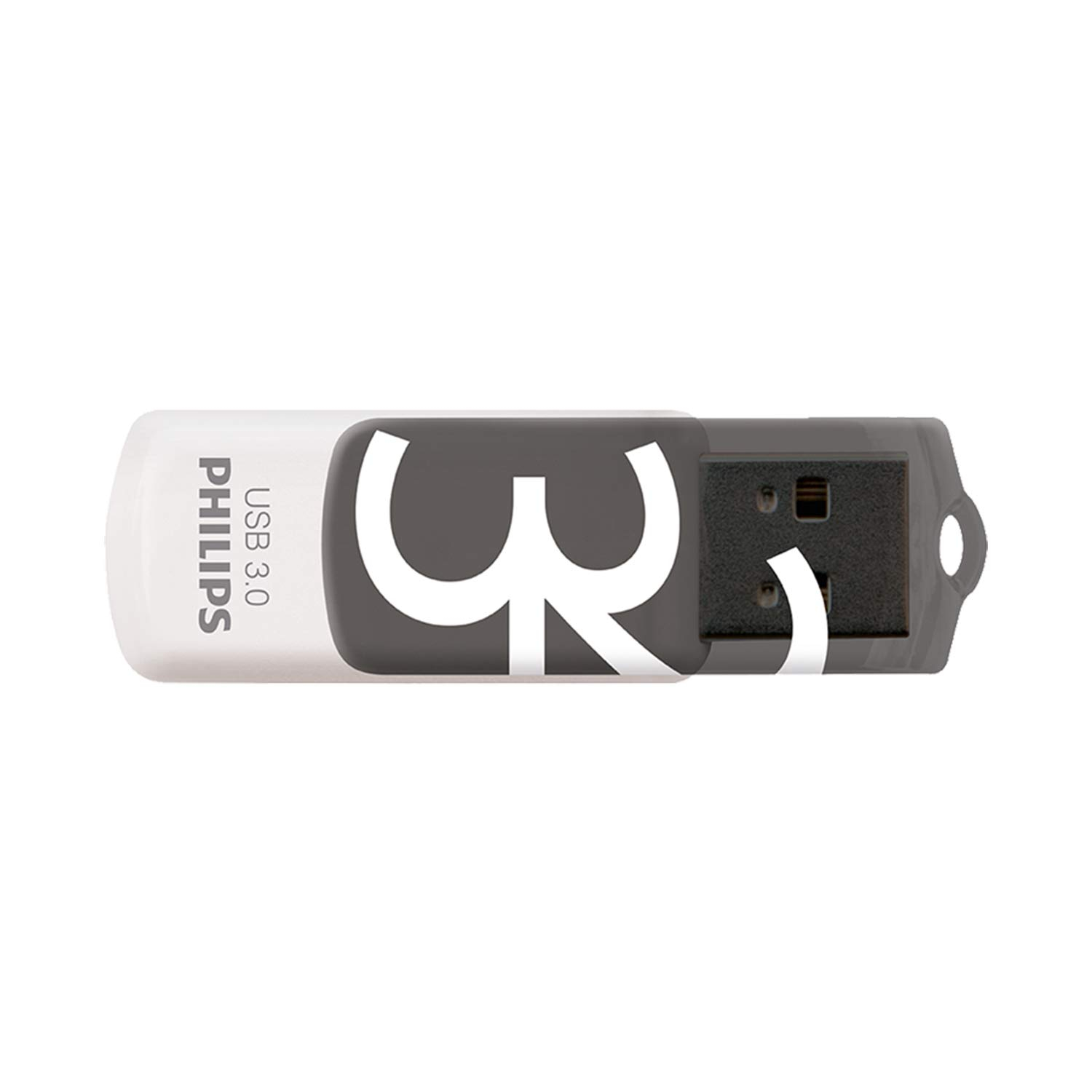 Biało-szary pendrive USB 3.0 Philips, z widocznym logo Philips.