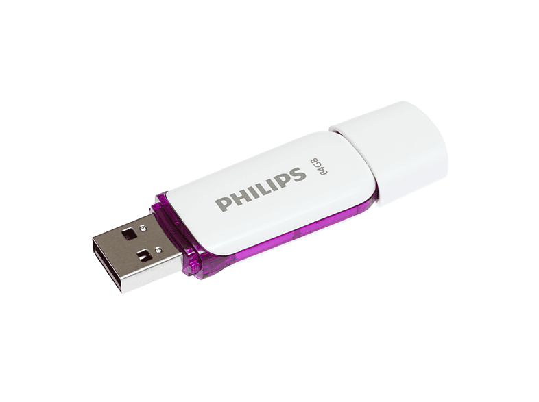 Purple®, USB-Stick 64 MB/s, 64GB (Weiß, Edition Magic weiss PHILIPS 25 GB) Snow