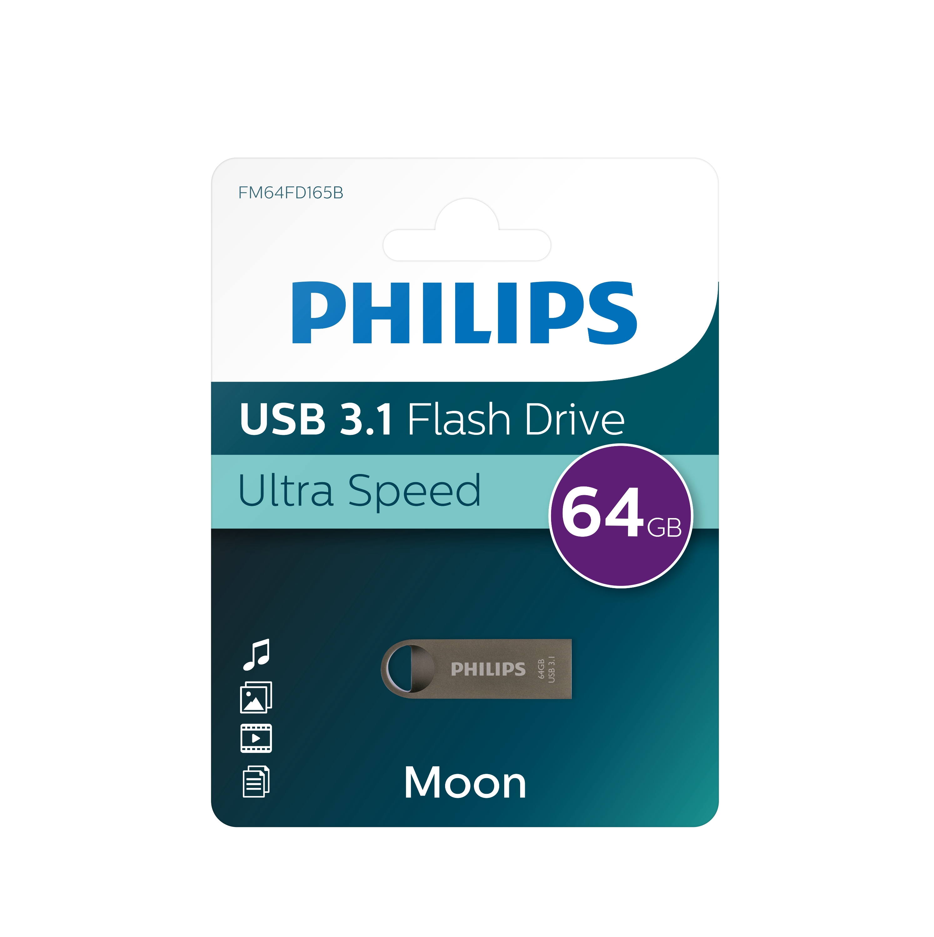 PHILIPS Moon Edition Grey® USB-Stick GB) 64 Space (Aluminium
