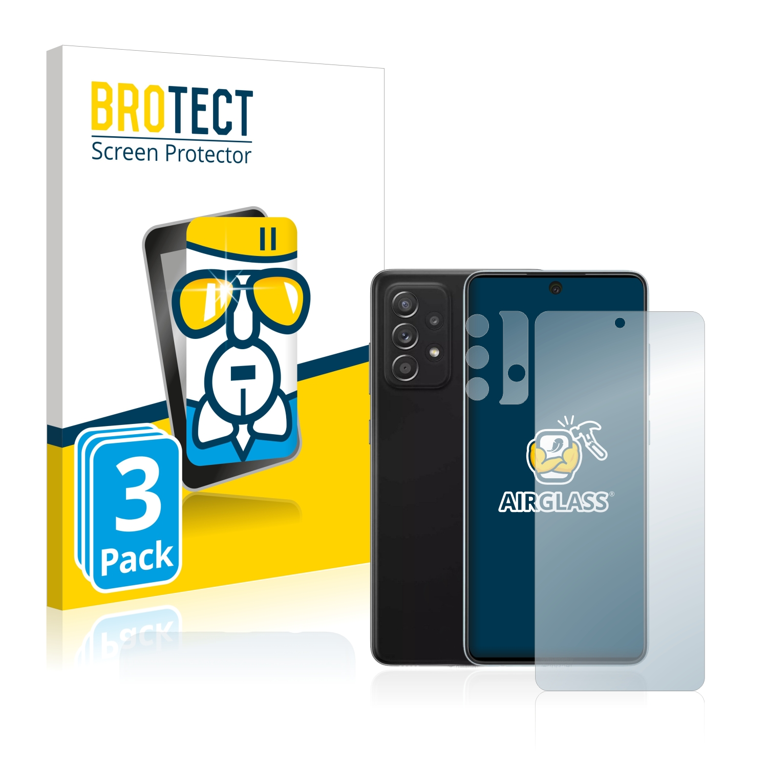 BROTECT 3x Airglass klare 5G) A52 Galaxy Schutzfolie(für Samsung