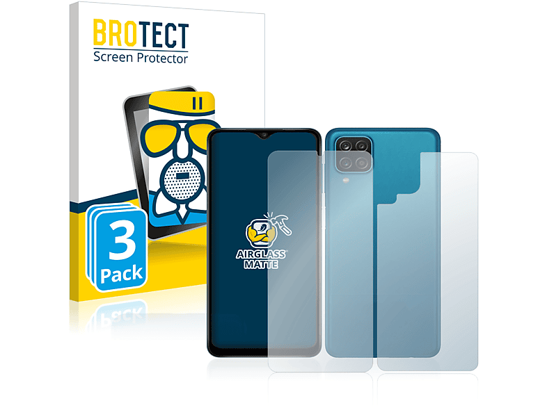 BROTECT 3x Airglass Samsung matte Schutzfolie(für A12) Galaxy